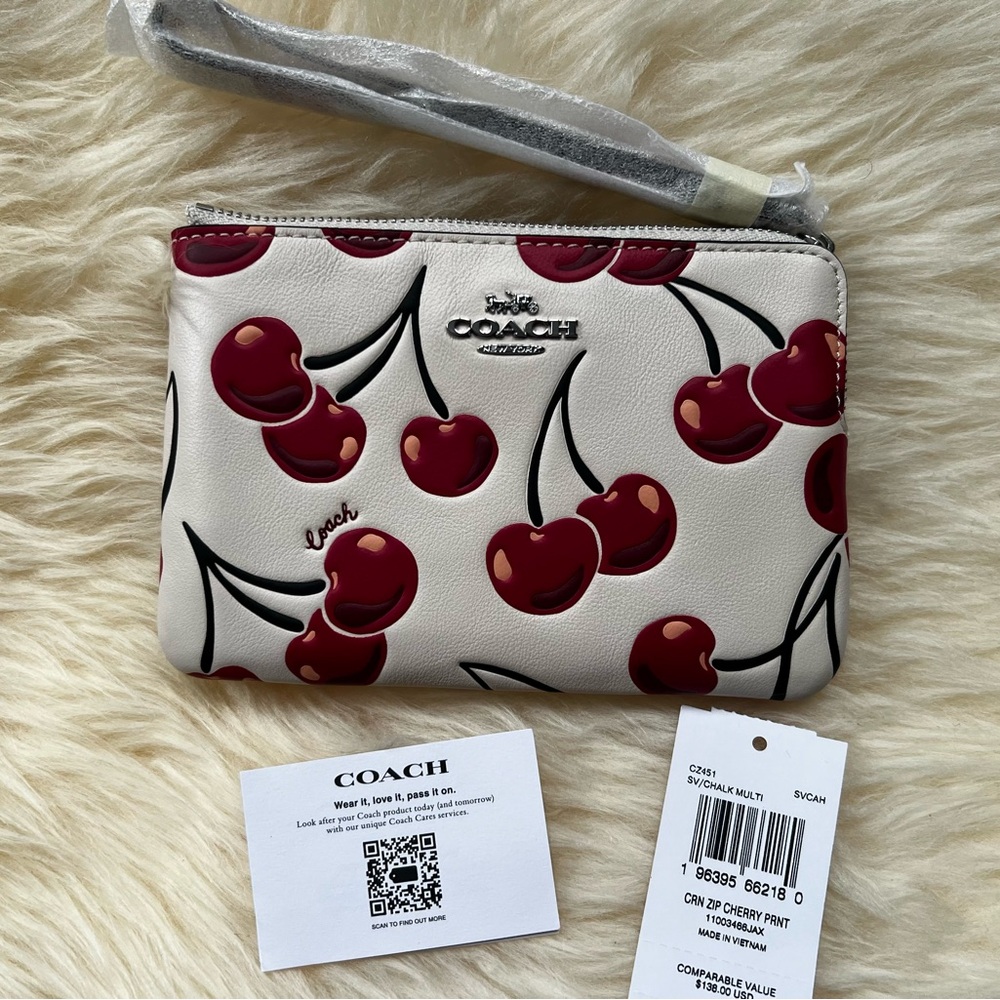 NWT Coach Cherry Print Wristlet